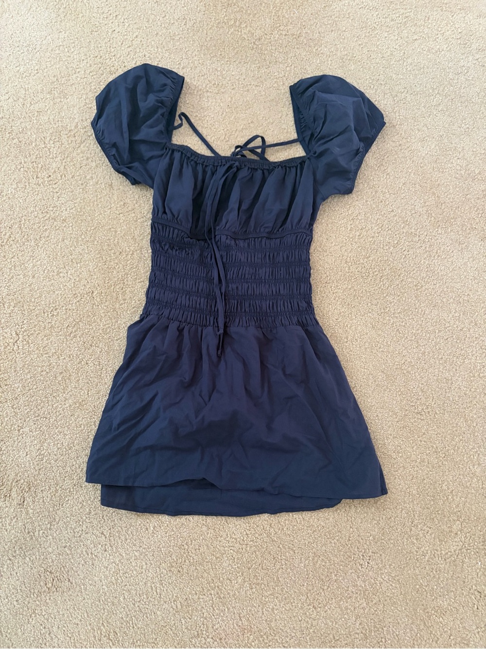 PacSun black Smocked Mini Dress with Puff Sleeves